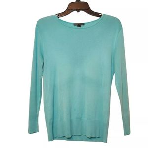 Ralph Lauren Black Label Women's Round Neck Long Sleeve Teal Top Size Large L